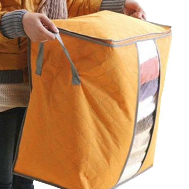 Portable Quilt Storage Bag Clothes Wardrobe Blanket-Grey