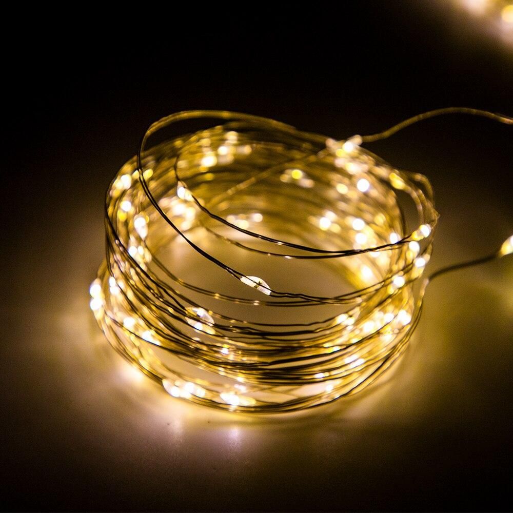 LED Curtain Lamp Garland White Copper String Light Remote Control USB fairy Curtain light Garland Bedroom Christma Light Outdoor