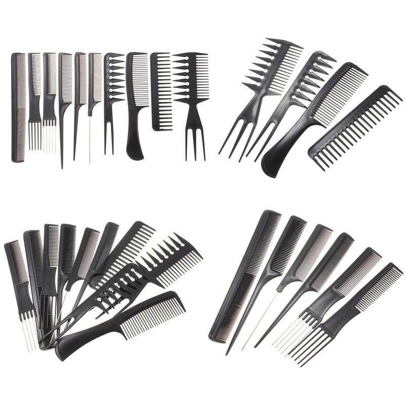 10pcs Pro Salon Hair Styling Hairdressing Barbers Black Combs Set Kit USA