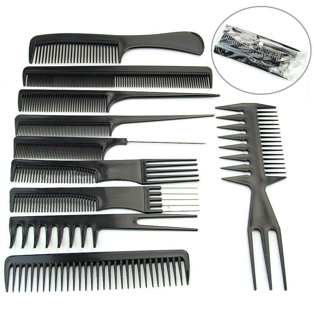 10pcs Pro Salon Hair Styling Hairdressing Barbers Black Combs Set Kit USA