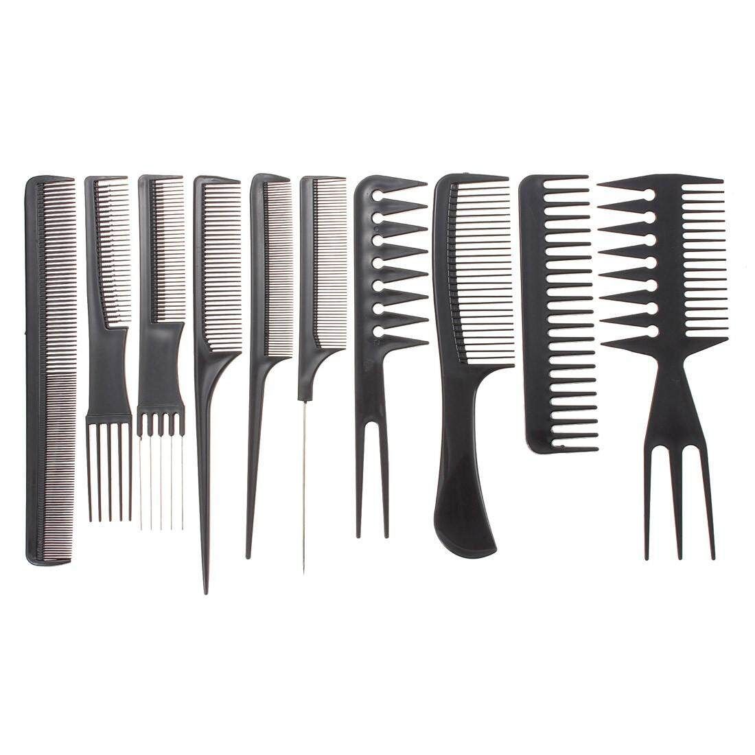 10pcs Pro Salon Hair Styling Hairdressing Barbers Black Combs Set Kit USA