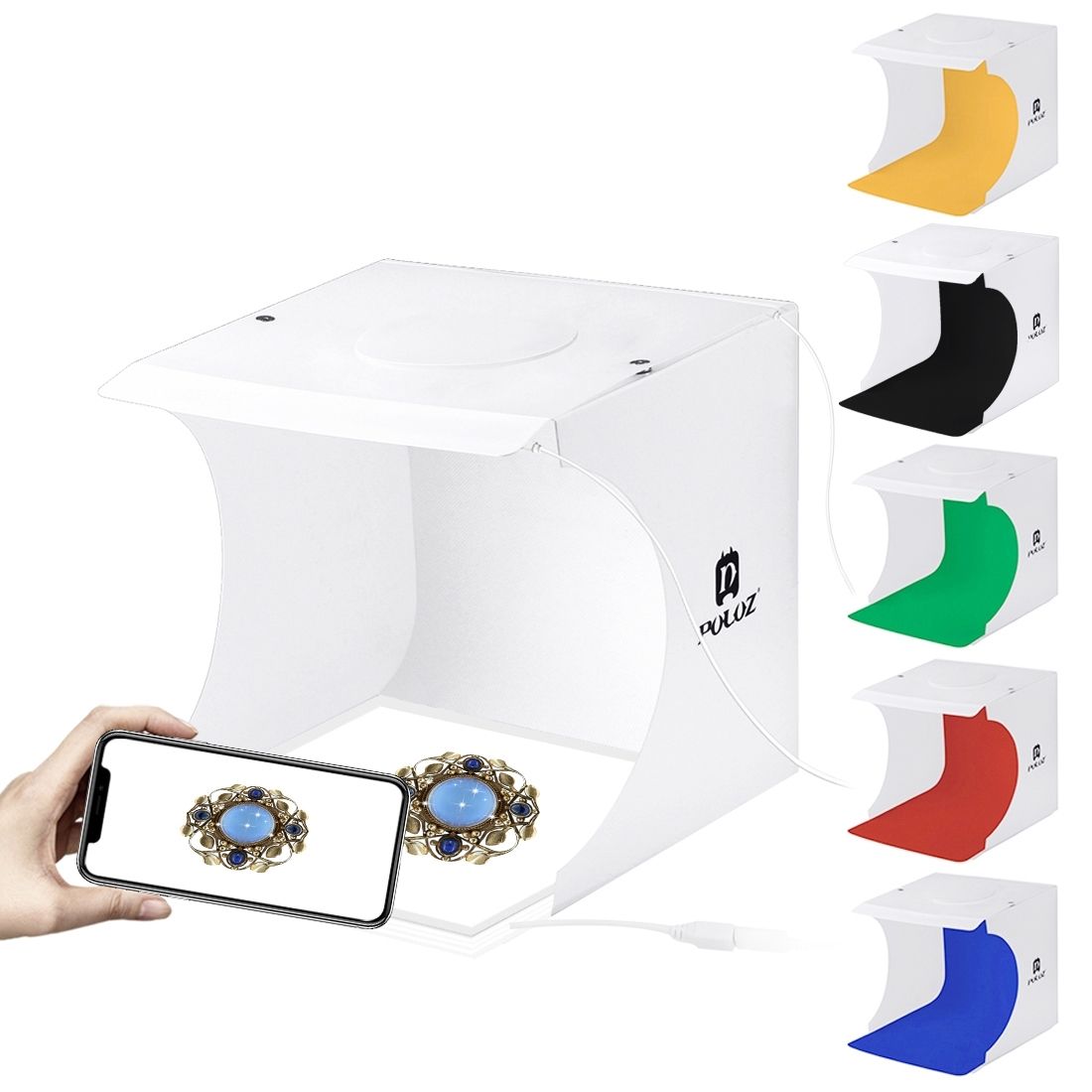 PULUZ Mini LED Photography Shadowless Light Lamp Panel Pad + Studio Shooting Tent Box, Acrylic Material, 20cm X 20cm Effective Area