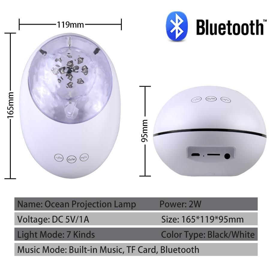 Night Lamp Ocean Wave Projector Color Changing Light Projector Nightlight Bedroom Bluetooth Speaker Lamp Children's Night Light