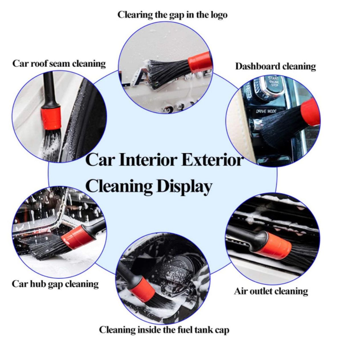 26 PCS Car Detailing Brush Kit Drill Brush Set for Wheel, Exterior Interior Car Cleaning Set (Scrub Pads, Sponges, Detailing Brushes, Washing Mitt, Air Vent Brush, Cleaning Cloth)