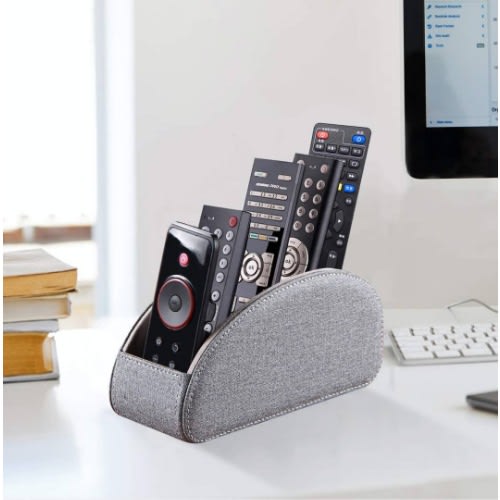 Faux Leather Remote Control Holder- 5 Compartments