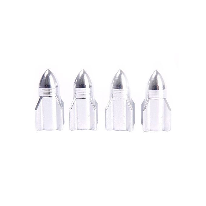 4Pcs Auto Car Bike Aluminum Alloy Rocket Shape Tire-Blue