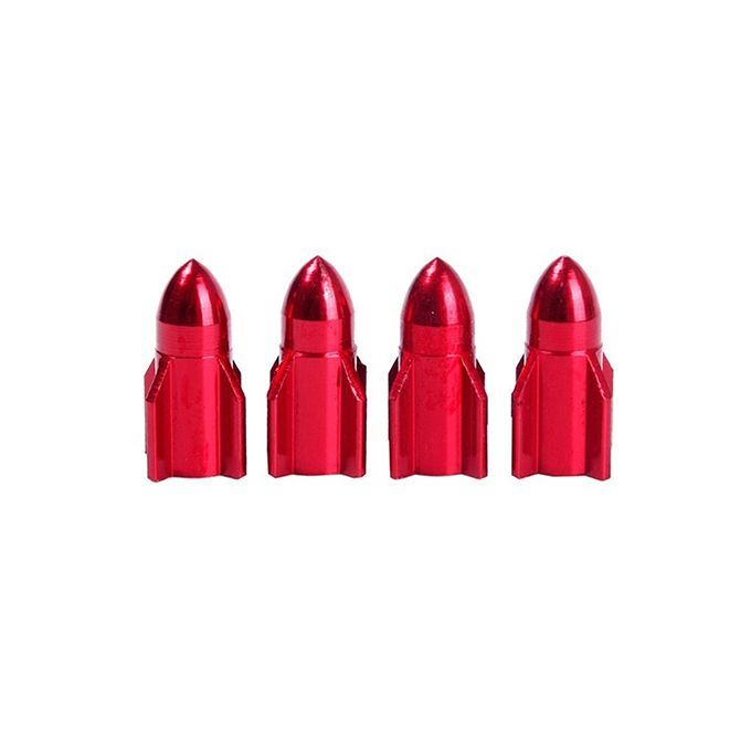 4Pcs Auto Car Bike Aluminum Alloy Rocket Shape Tire-Blue