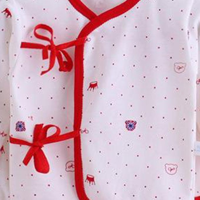 Newborn Gift Set For Baby 7pcs Clothes & Accessories Hat + Bib Red