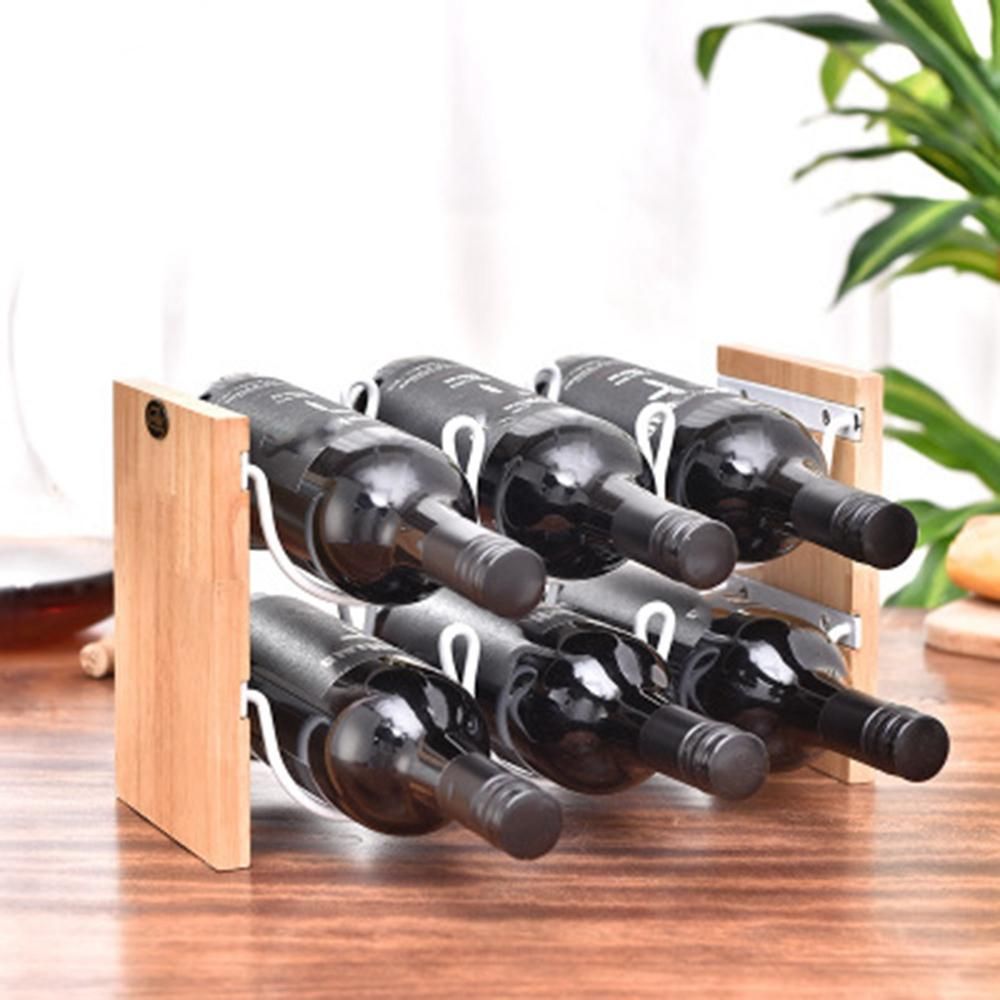 Double Layer Red Wine Rack Wrought Iron Restaurant Decoration Wine Frame Stacking Wine Bar Bottle Storage Rack Bronze