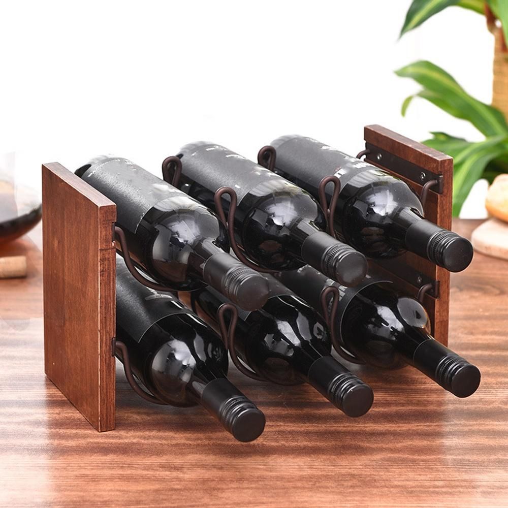 Double Layer Red Wine Rack Wrought Iron Restaurant Decoration Wine Frame Stacking Wine Bar Bottle Storage Rack Bronze
