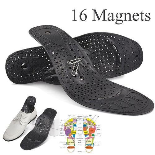 Silicon Magnetic Foot Insoles Acupressure Magnetic Insoles - Black