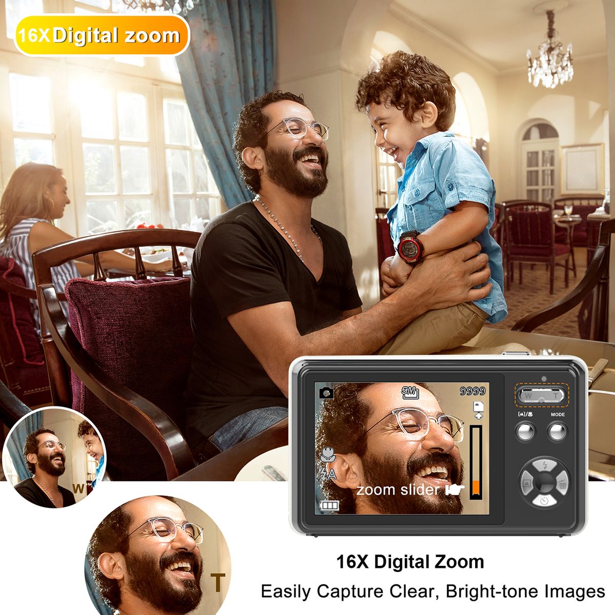4K  Digital Camera Video Camcorder 48MP 2.4 Inch IPS Screen