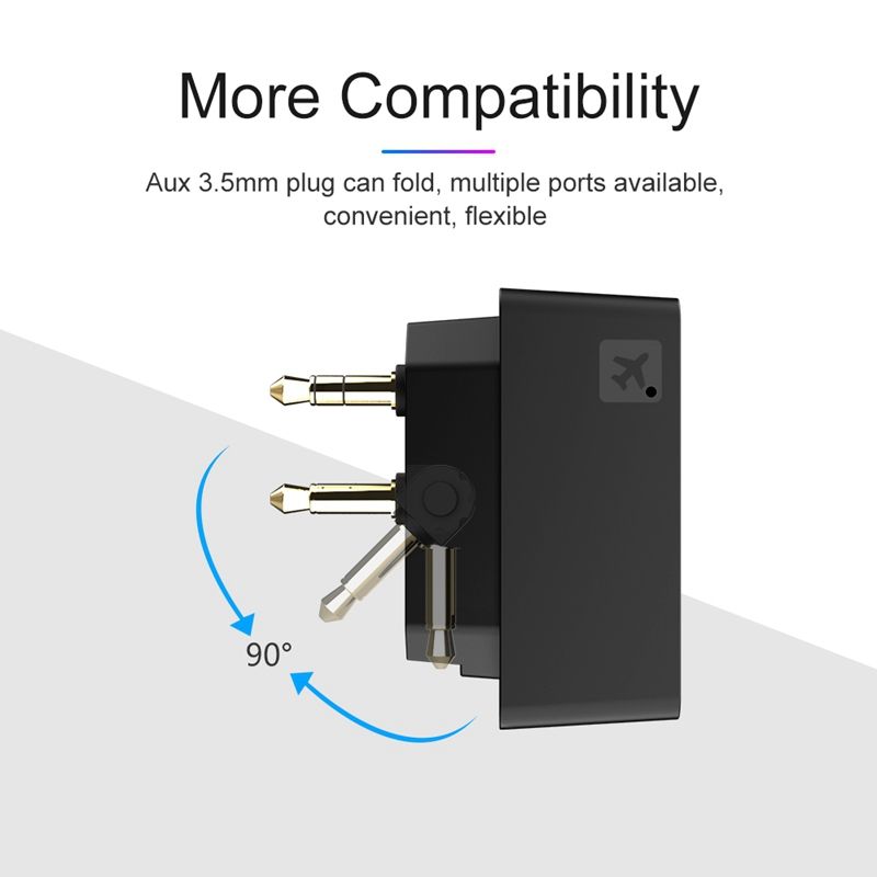 Bluetooth Adapter BT5.0 Airplane Flight Adapter Wireless