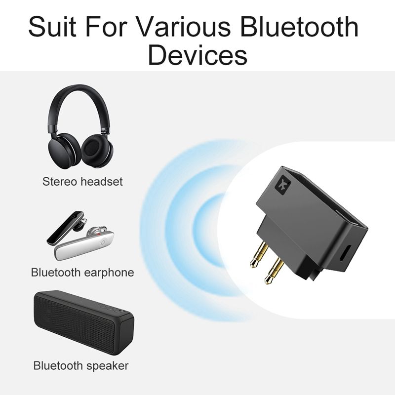Bluetooth Adapter BT5.0 Airplane Flight Adapter Wireless