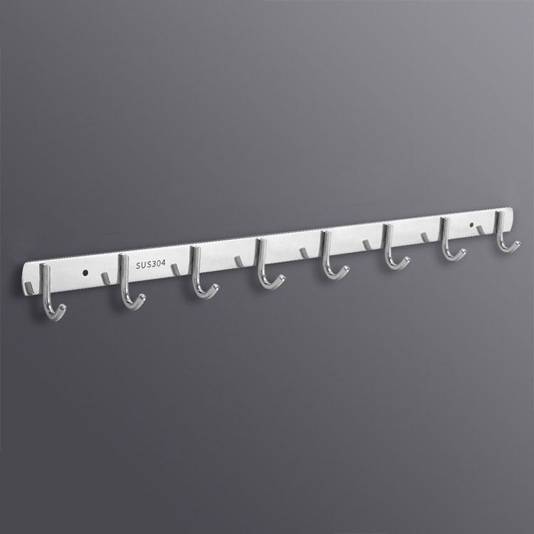 Stainless Steel Door Rear Coat Hook, Specification: 8 Hooks