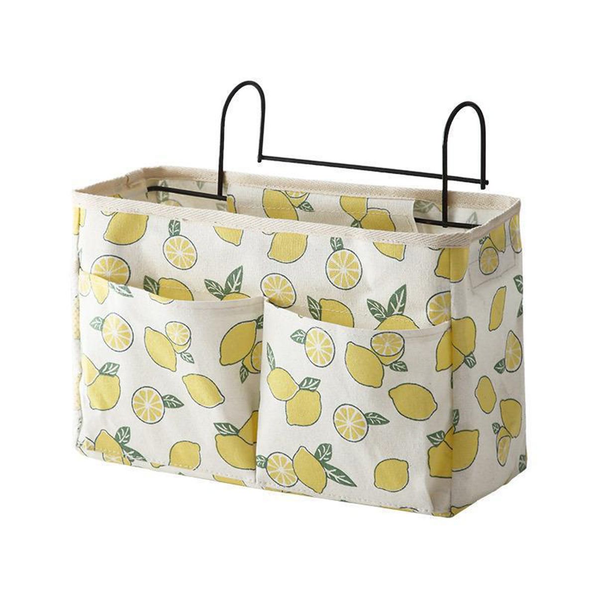 Hanging Storage Bag Large Capacity Wall Mounted Fabric Bag Yellow