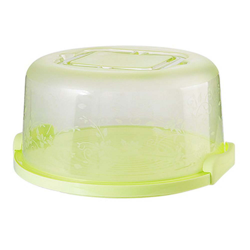 Portable Cake Storage Box Round Birthday Wedding-Green