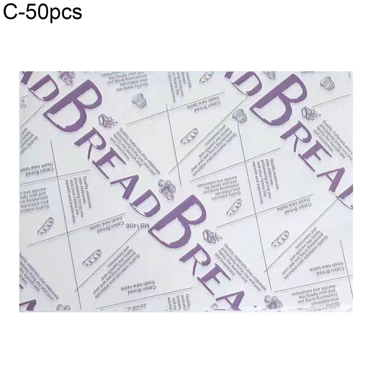 50Pcs Food Basket Liner Barley Print Tray Liner C