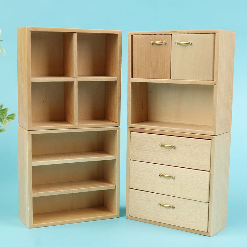 Furniture Cabinet Shelf Miniature Wooden 1:12 Dollhouse