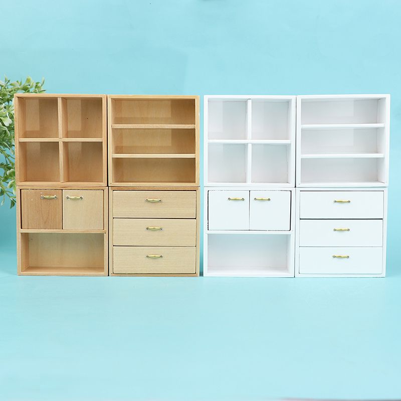Furniture Cabinet Shelf Miniature Wooden 1:12 Dollhouse