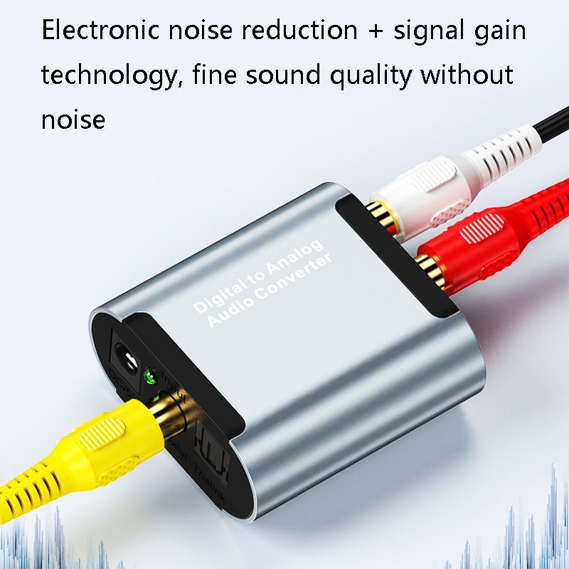 Digital To Analog Audio Converter With Fiber Optic+USB Cable