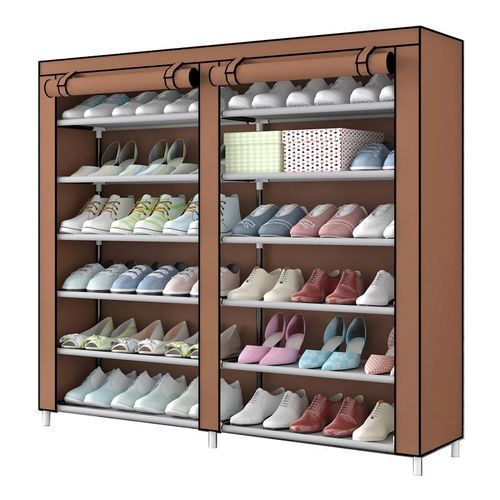 Double Face Shoe Rack + Fabric Cover For 36 Pairs