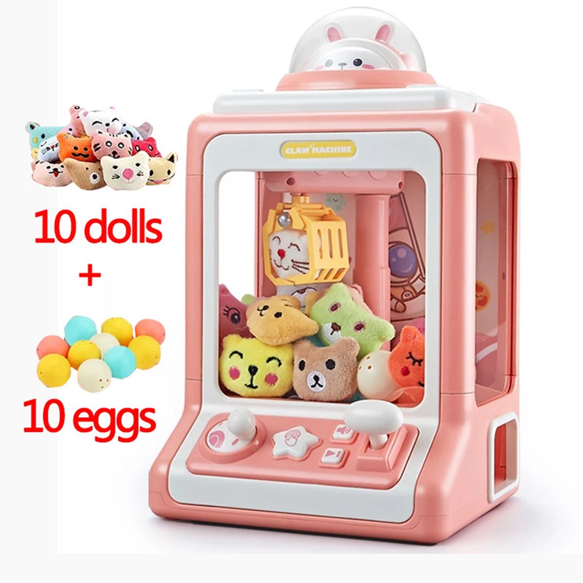 Cartoon Automatic Doll Machine Mini Electric Play Claw Game