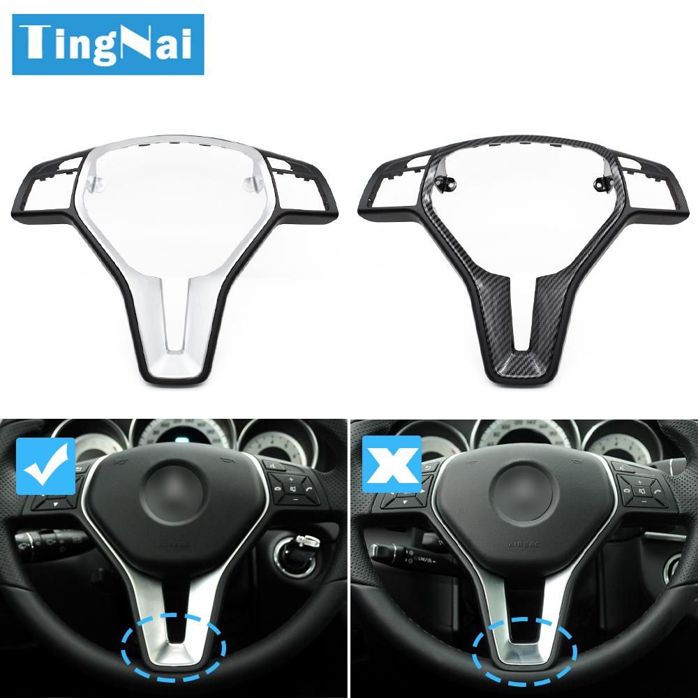 Car Chromed Carbon Fiber Steering Wheel Frame Trim Cover For Mercedes BENZ C E Class W176 W246 W204 W212 GLK204 W156 W117 W218
