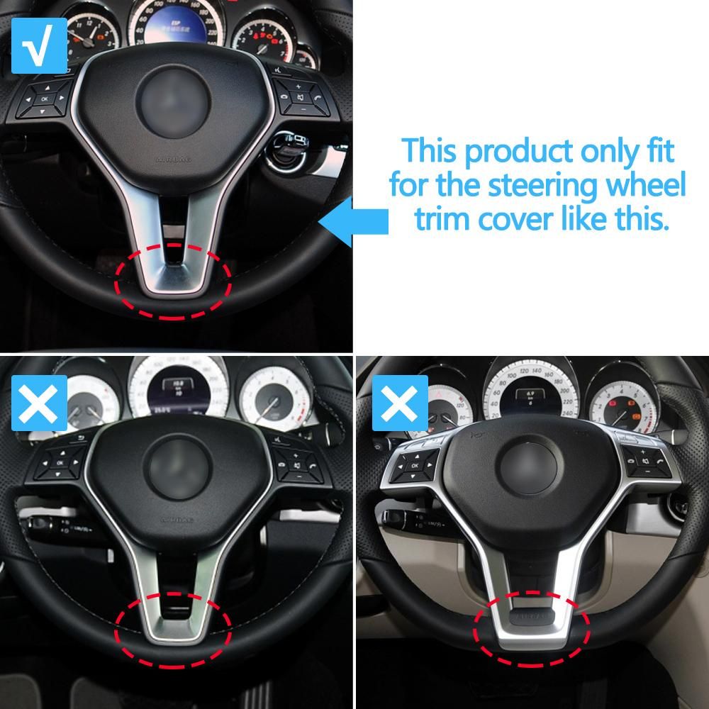 Car Chromed Carbon Fiber Steering Wheel Frame Trim Cover For Mercedes BENZ C E Class W176 W246 W204 W212 GLK204 W156 W117 W218