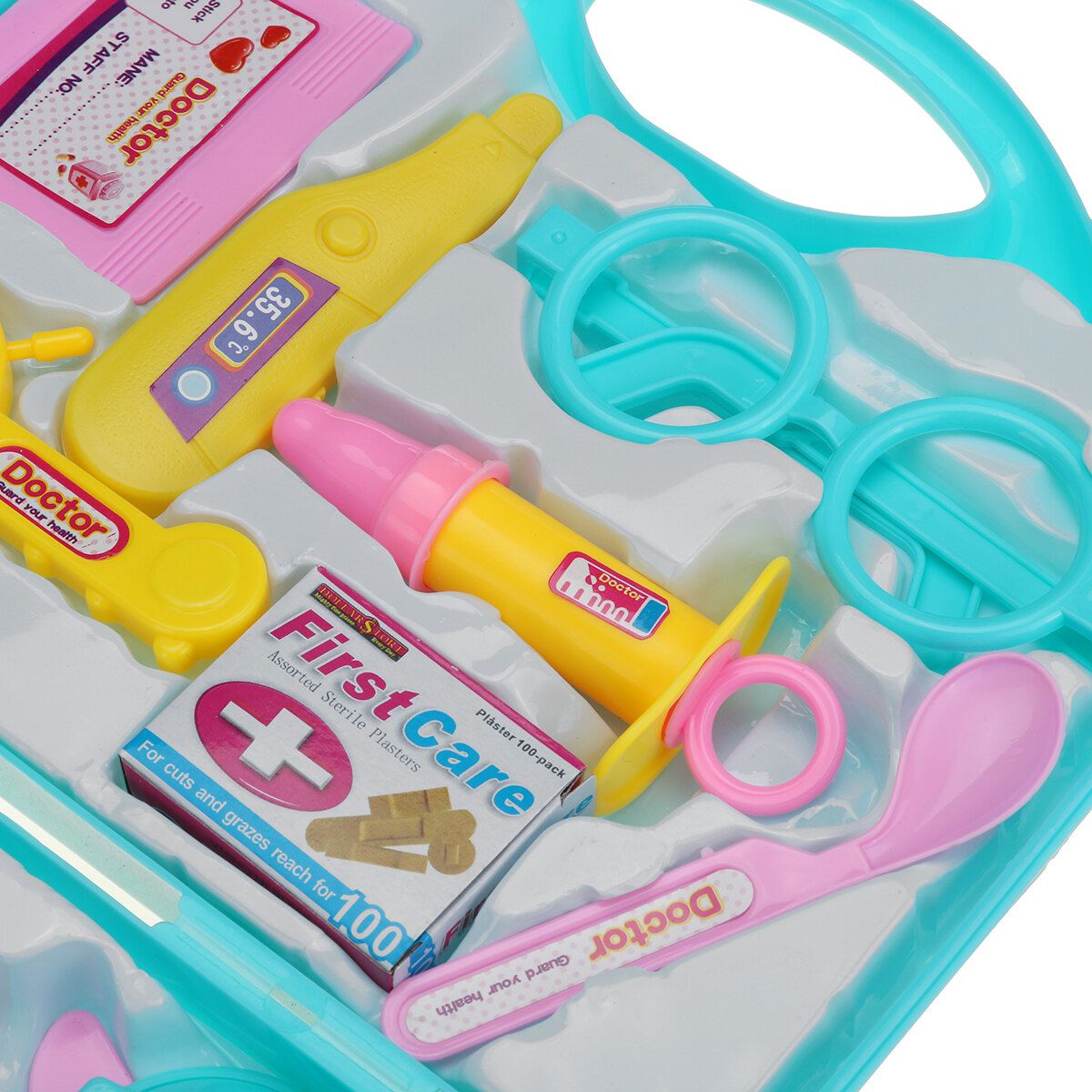 15Pcs Funny Educational Toys Kids Simulation Medicine Box Pretend & Learn Doctor Kit Set Light Green