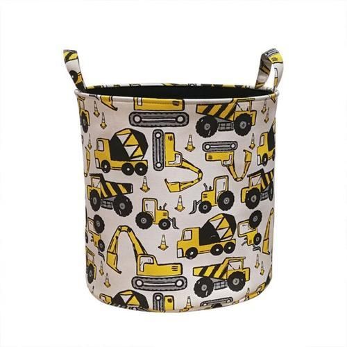 Cartoon Cars Print Storage Barrel For Toys Fabric Home Organizer Folding Large Laundry Basket For Dirty Clothes Pouch Household