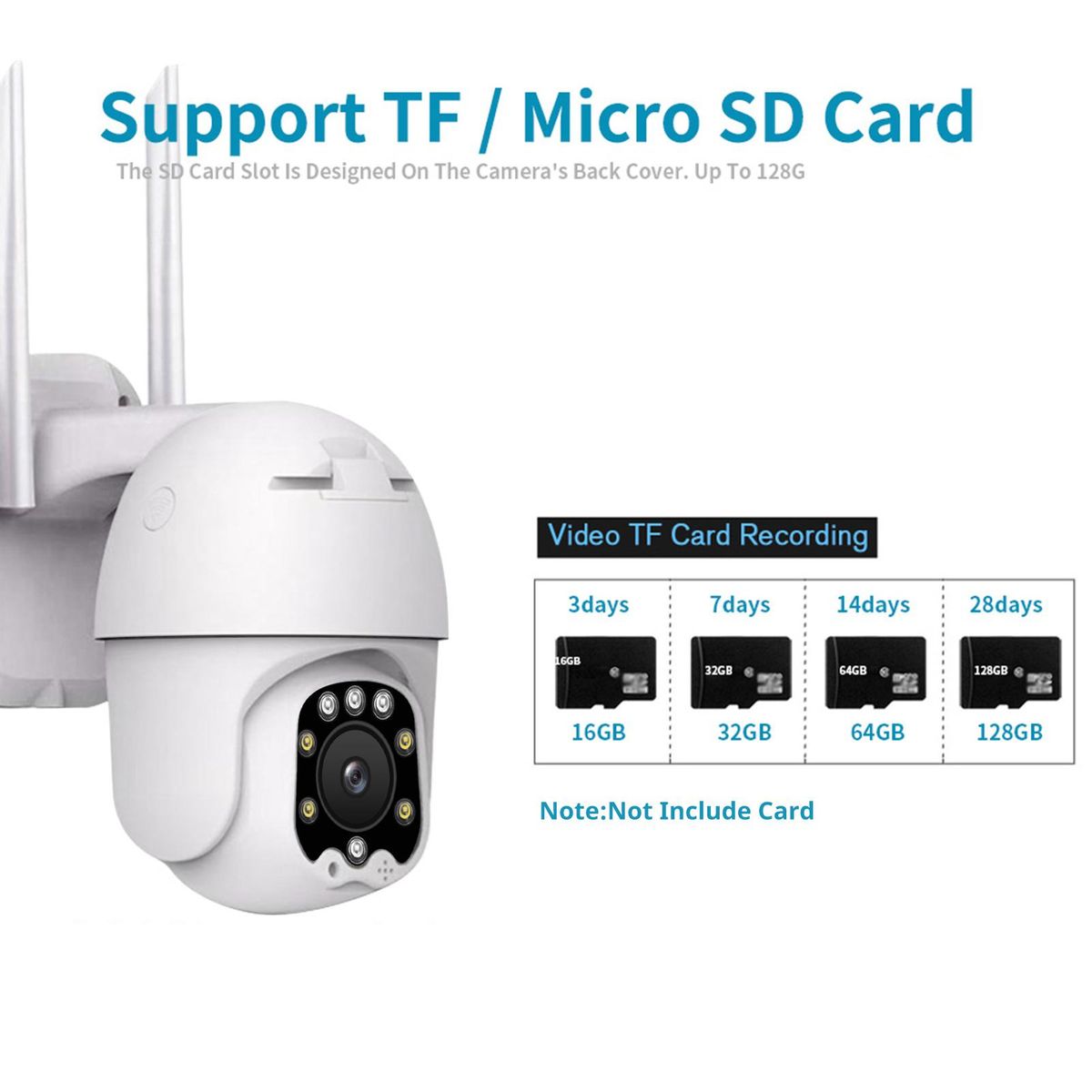 5MP PTZ IP Camera Outdoor Waterproof Wireless WiFi Security Camera Mini PTZ WiFi Camera with Night Vision, Two-Way Audio, Sound/Motion Detection, Auto Tracking, IP66 Waterproof