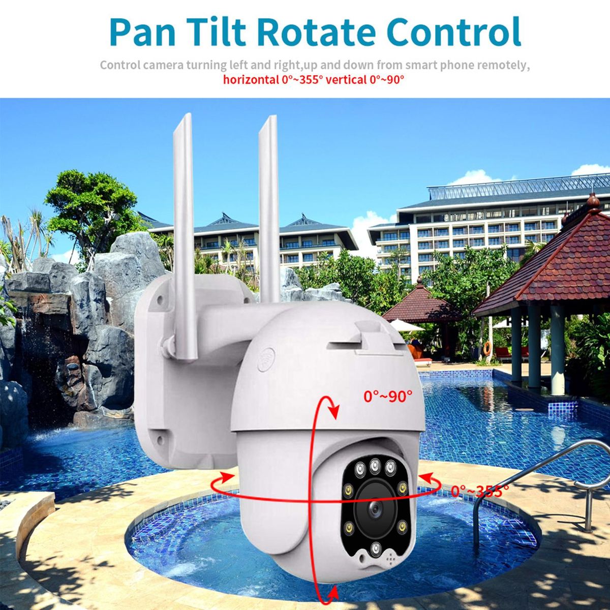5MP PTZ IP Camera Outdoor Waterproof Wireless WiFi Security Camera Mini PTZ WiFi Camera with Night Vision, Two-Way Audio, Sound/Motion Detection, Auto Tracking, IP66 Waterproof