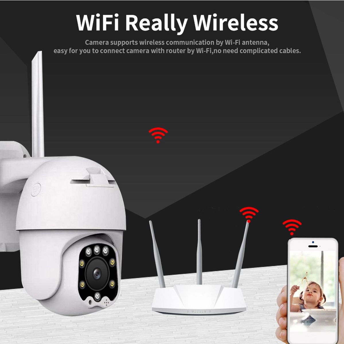 5MP PTZ IP Camera Outdoor Waterproof Wireless WiFi Security Camera Mini PTZ WiFi Camera with Night Vision, Two-Way Audio, Sound/Motion Detection, Auto Tracking, IP66 Waterproof