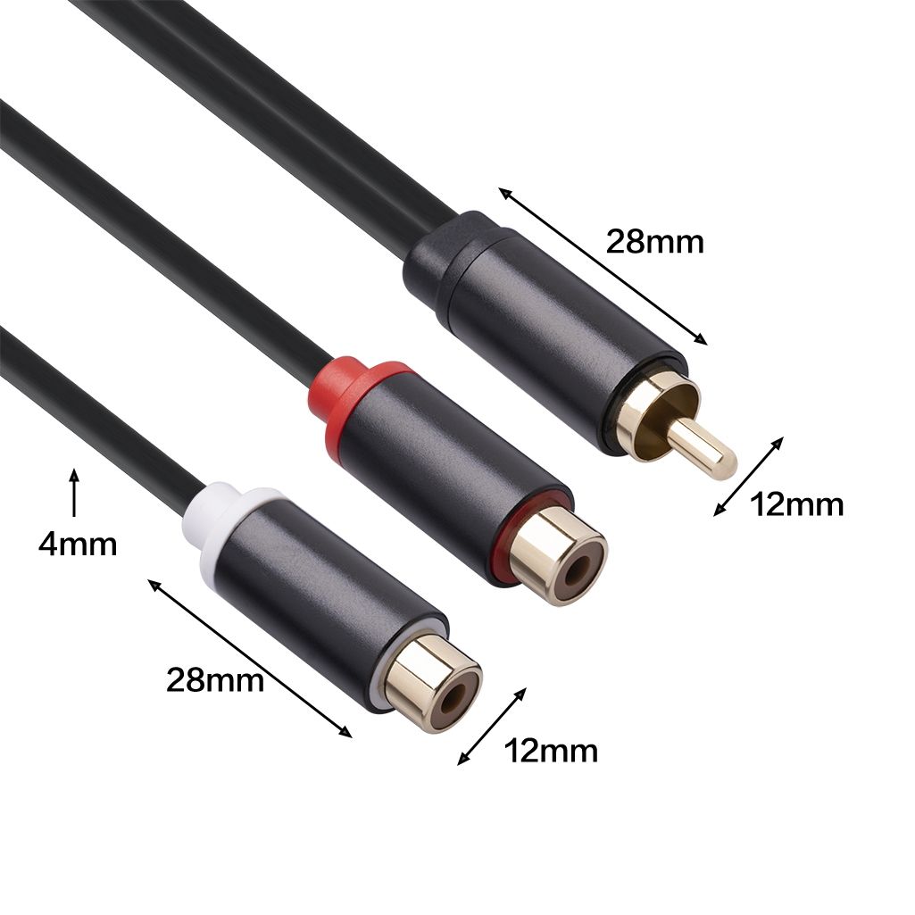 RCA Male To Dual RCA Female Audio Adapter Cable