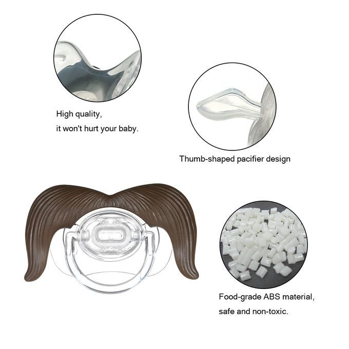 Baby Funny Mustache Pacifier BPA Free Silicone Infant-B