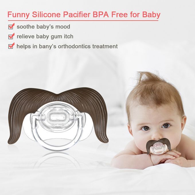 Baby Funny Mustache Pacifier BPA Free Silicone Infant-B