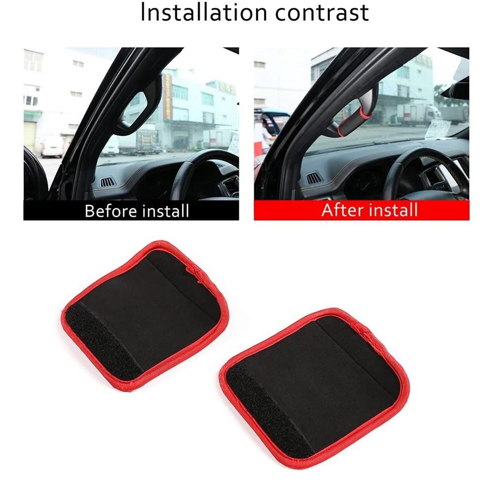 2PCS for Ford Ranger 2015-2021 Car Cloth Roof A-Pillar Handle Protection Cover Soft Pull Gloves Interior Accessories