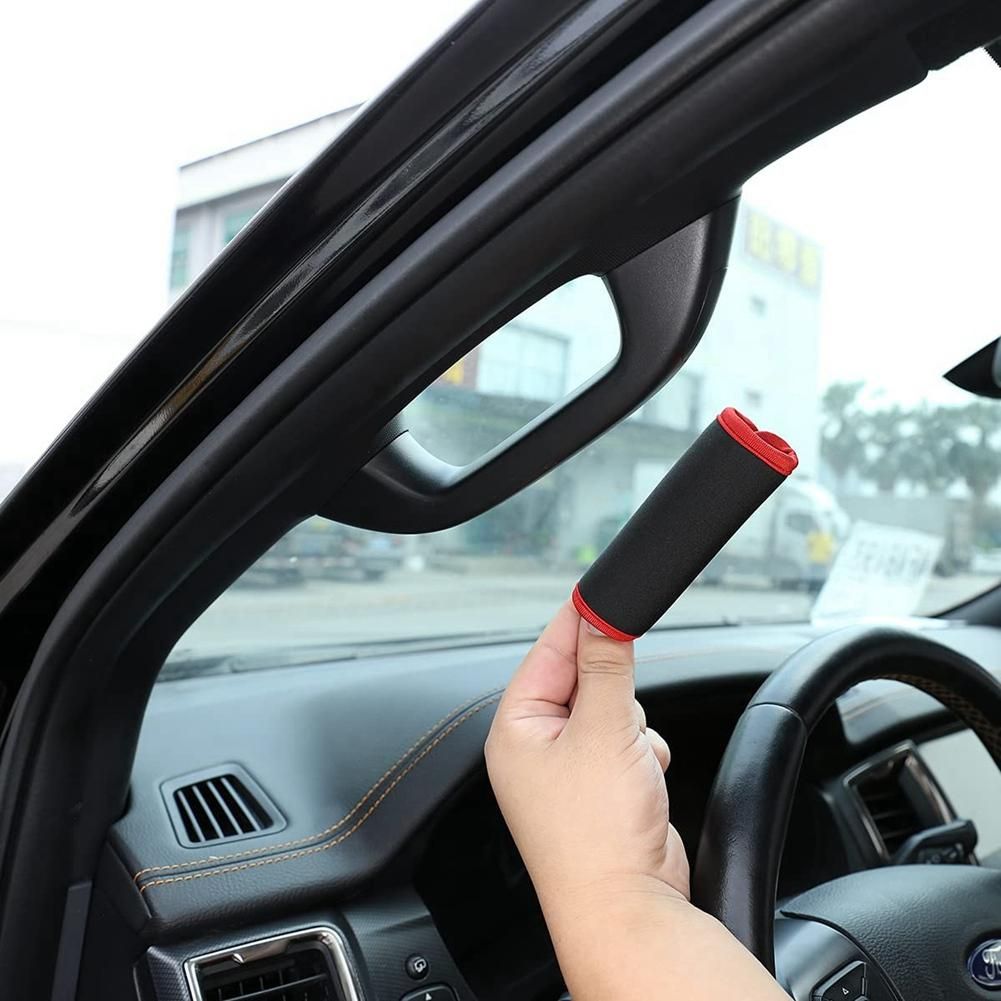 2PCS for Ford Ranger 2015-2021 Car Cloth Roof A-Pillar Handle Protection Cover Soft Pull Gloves Interior Accessories