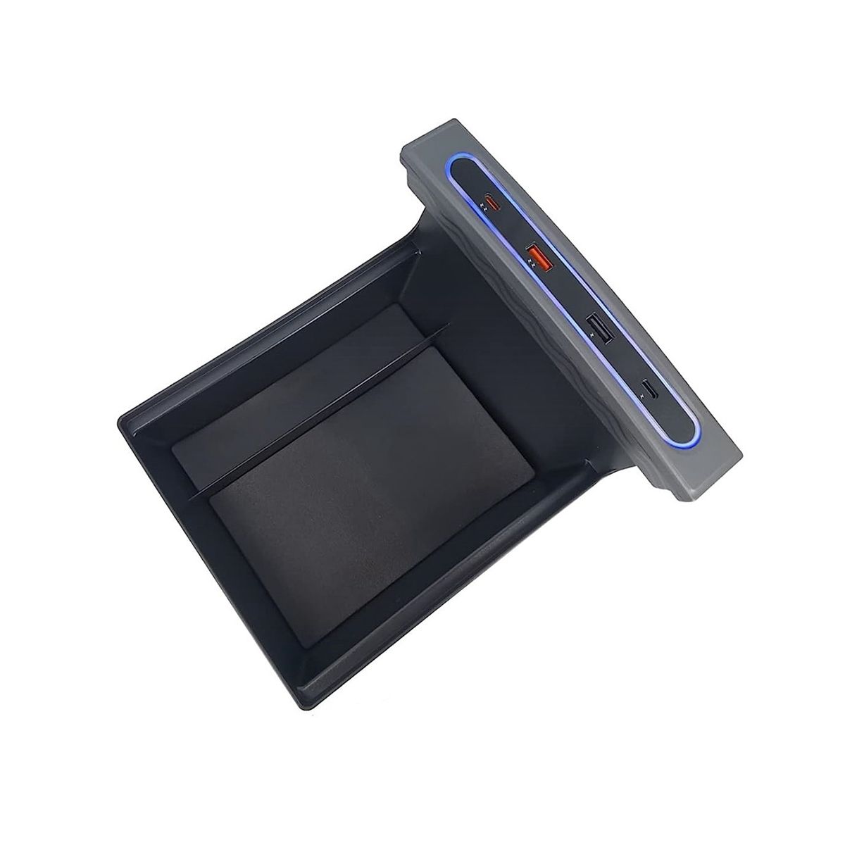 USB LED Hub Charger Multi Port & Center Console Organizer for Tesla Model 3 Model Y 2021 2022 2023 Accessories