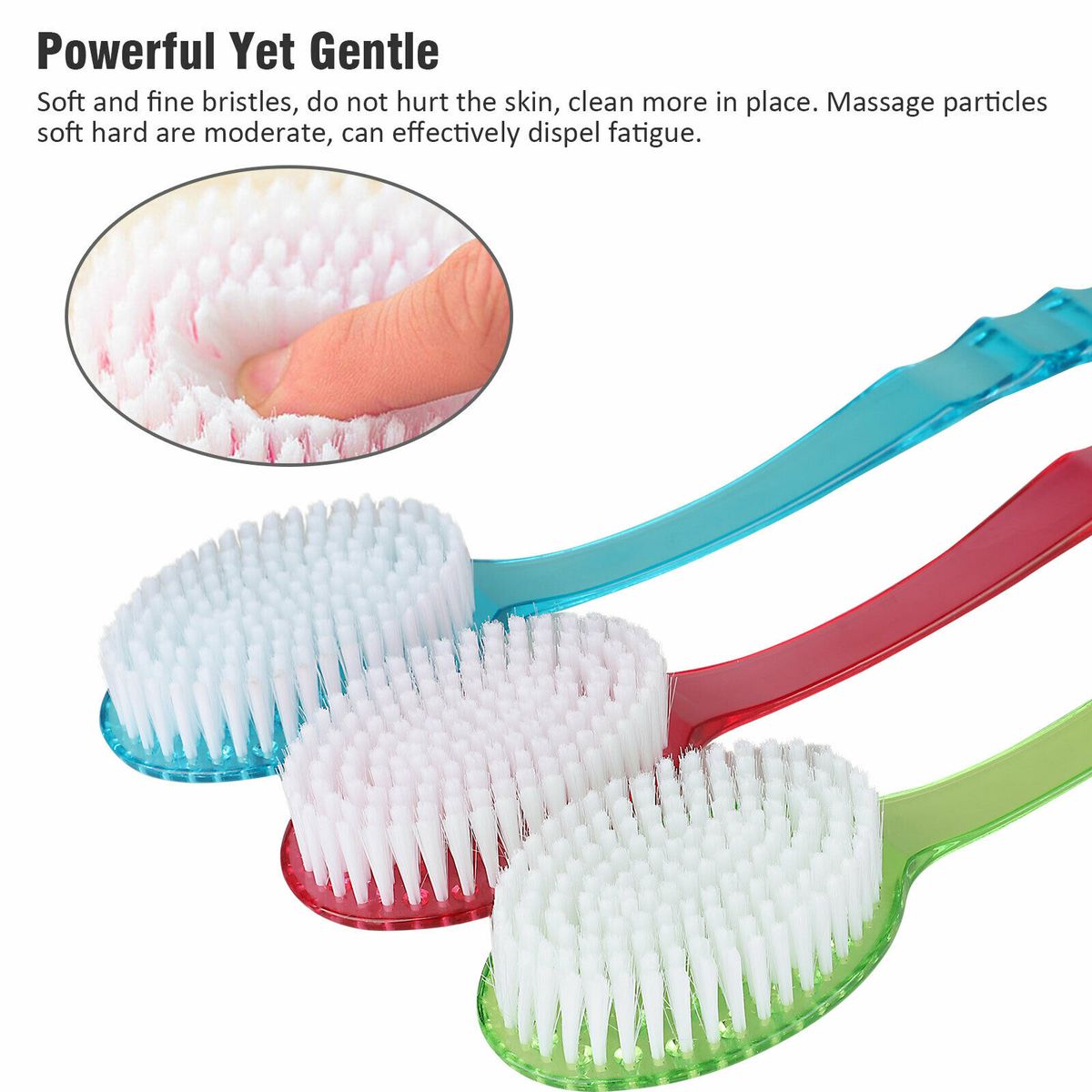 Long Handle  Sophisticated Shower Back Brush 3pcs