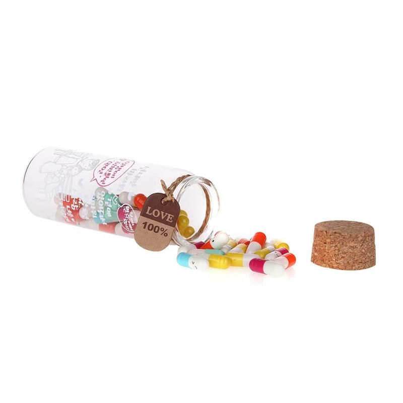 50pcs/set Cute Capsule Mini Paper Message Pvc Lett