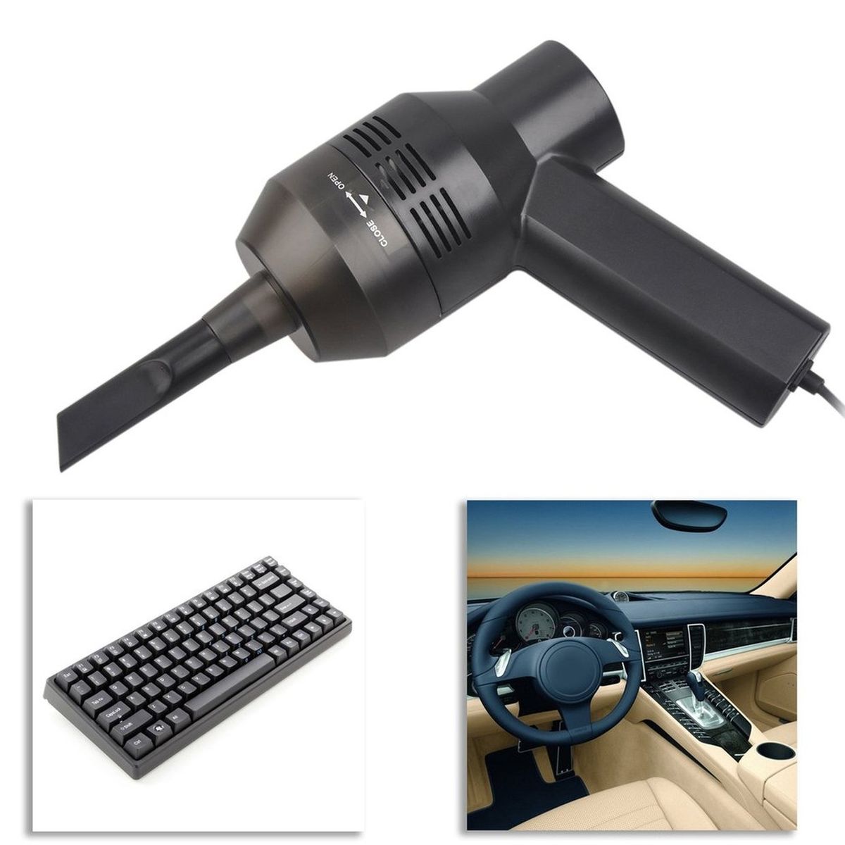 OR Portable USB Vacuum Cleaner Camera Dust Blower For Pet Laptop Keyboard-black