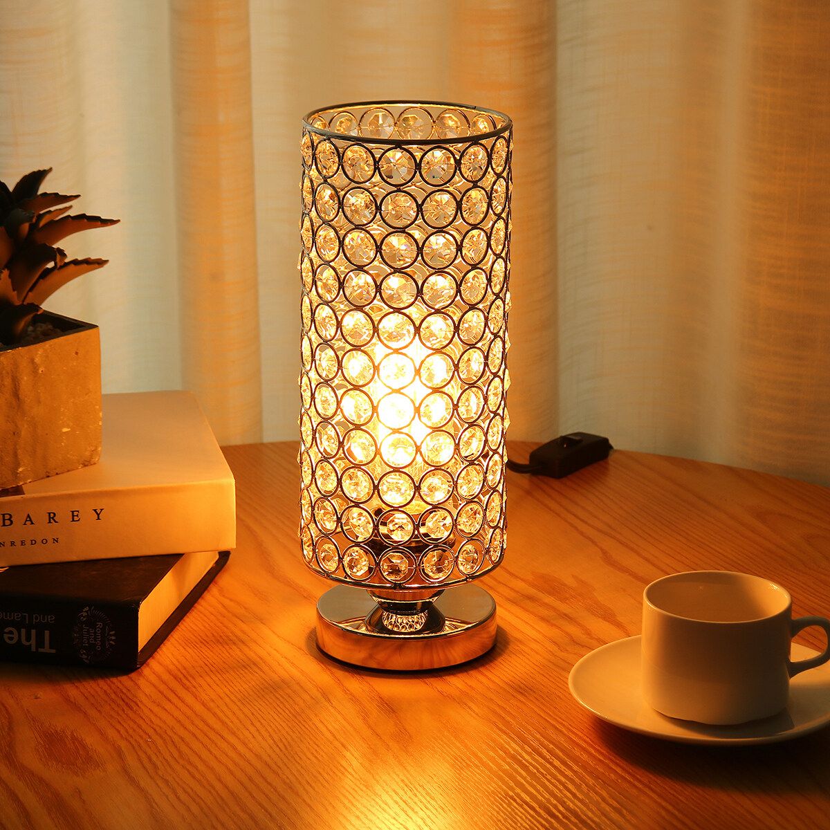 E27/E26 Design Table Lamp Crystal Glass Dimmer Lounge Bedside Table Light Home E26-US PLUG