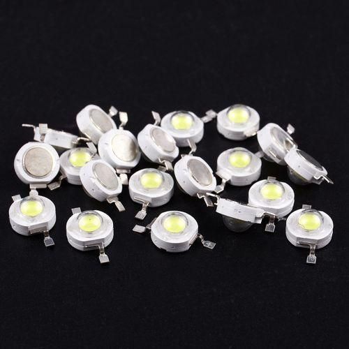 20 Pcs High Power 2 Pin 3W White LED Bead Emitters