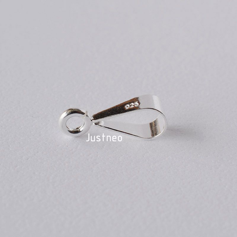 Solid 925 Sterling Silver Slider Pendant Clasp Bail