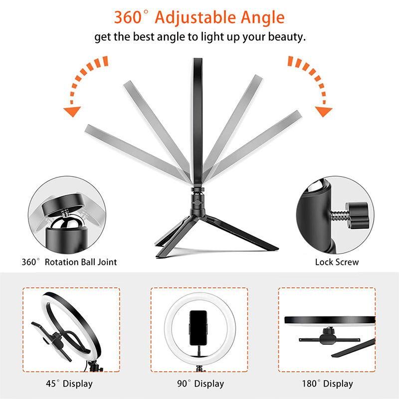 Selfie Ring Light RGB Ring Light Selfie with Tripod Ring, Selfie Remote Control