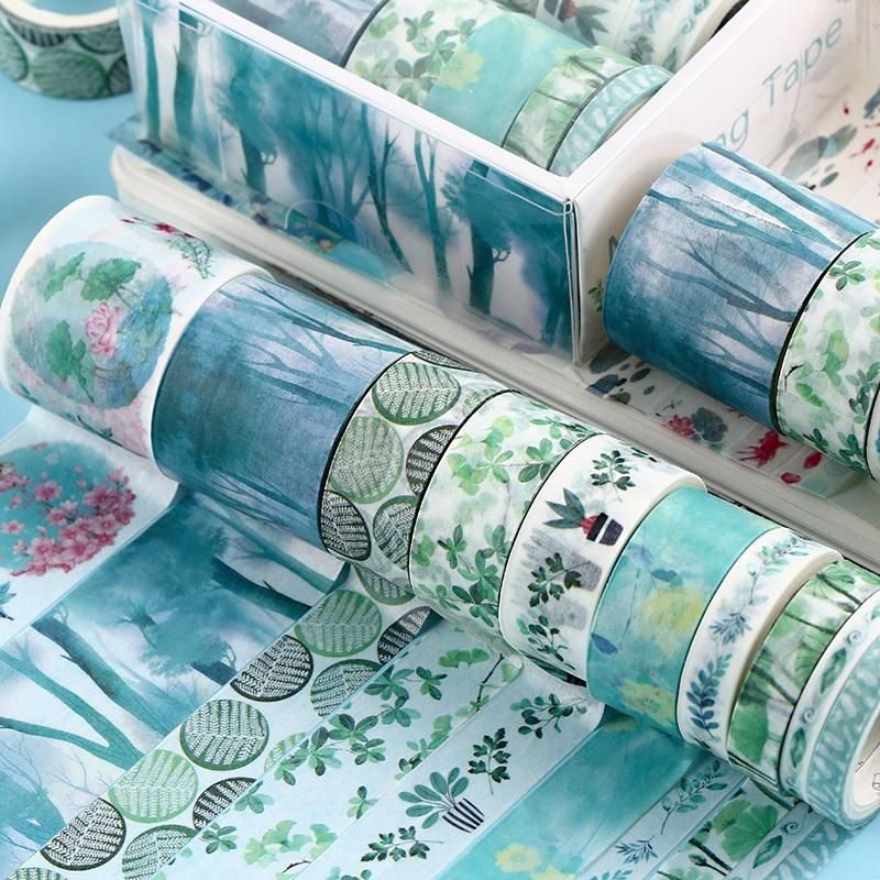 10Pcs/Set Decorative Kawaii Washi Tape Set Japanese Paper Stickers Japanese Stationery Scrapbooking Supply F