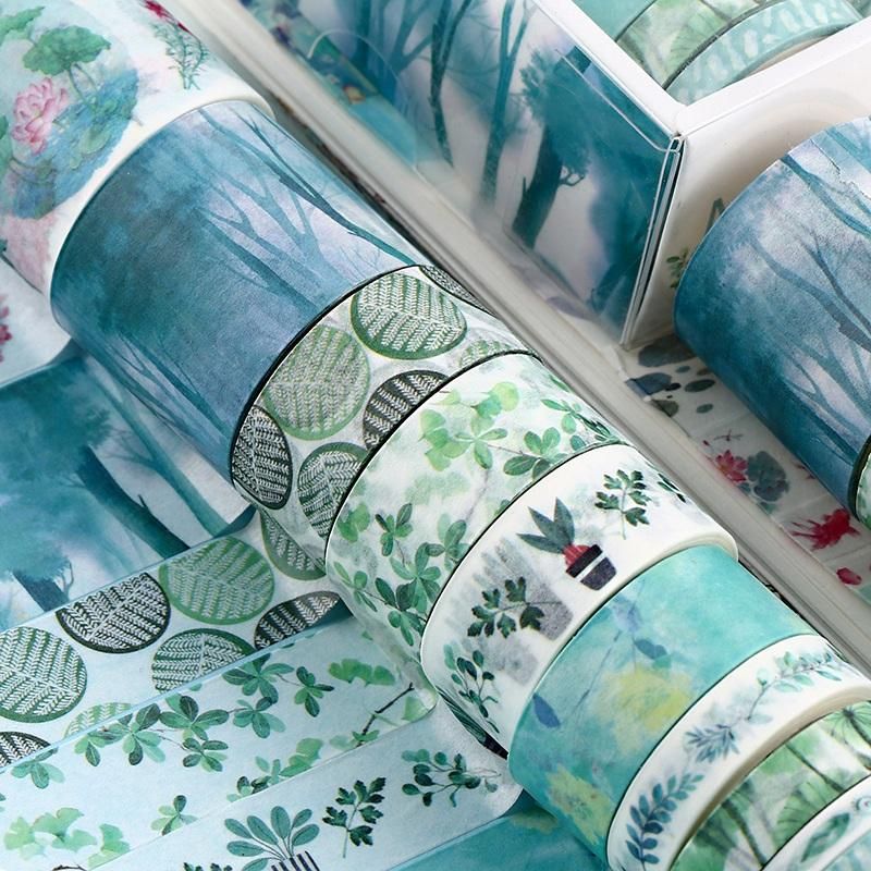 10Pcs/Set Decorative Kawaii Washi Tape Set Japanese Paper Stickers Japanese Stationery Scrapbooking Supply F