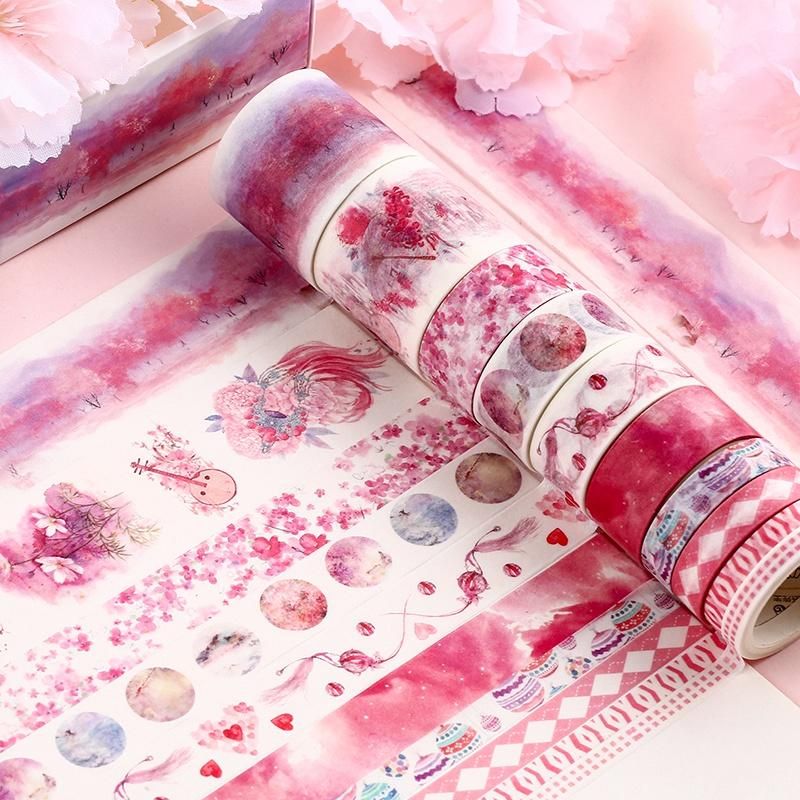 10Pcs/Set Decorative Kawaii Washi Tape Set Japanese Paper Stickers Japanese Stationery Scrapbooking Supply F